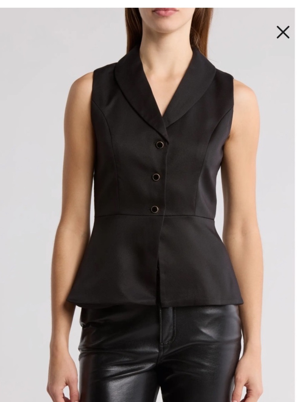 Jason Wu Black Sleeveless Peplum Vest